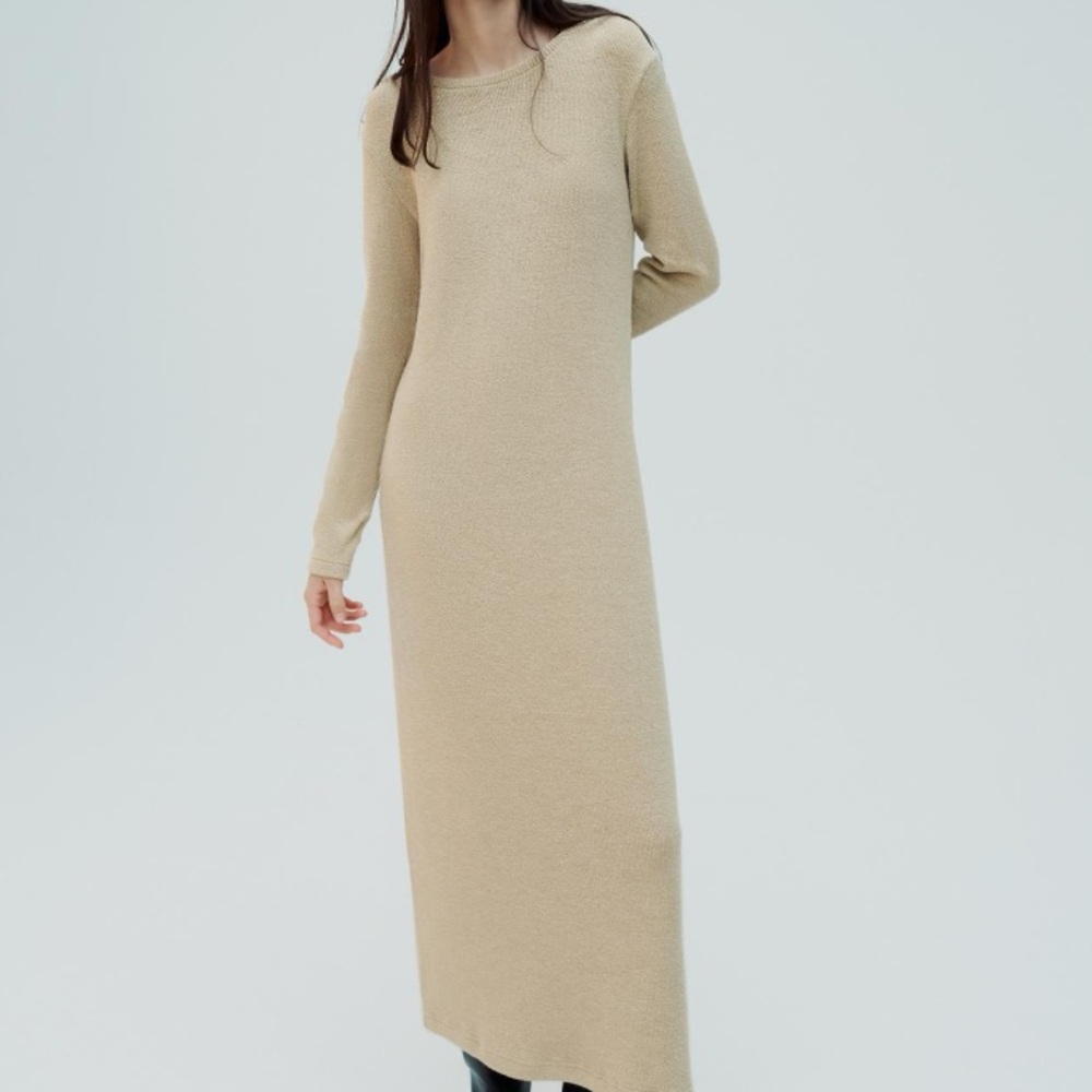 Zara Beige Midi Dress